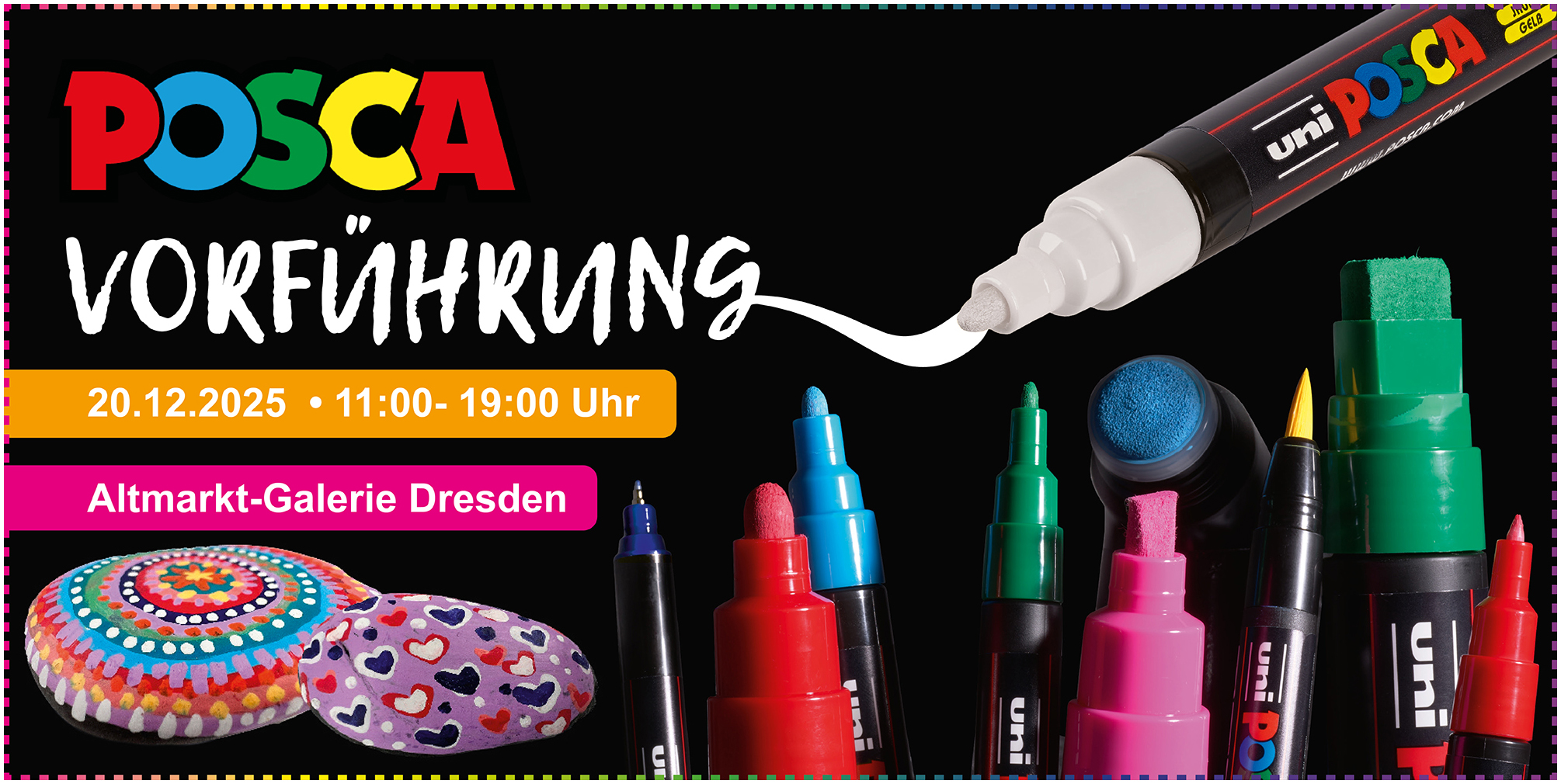 Posca Vorf&uuml;hrung in der Altmarktgalerie Dresden am 20.12.2025 von 11 bis 19 Uhr.